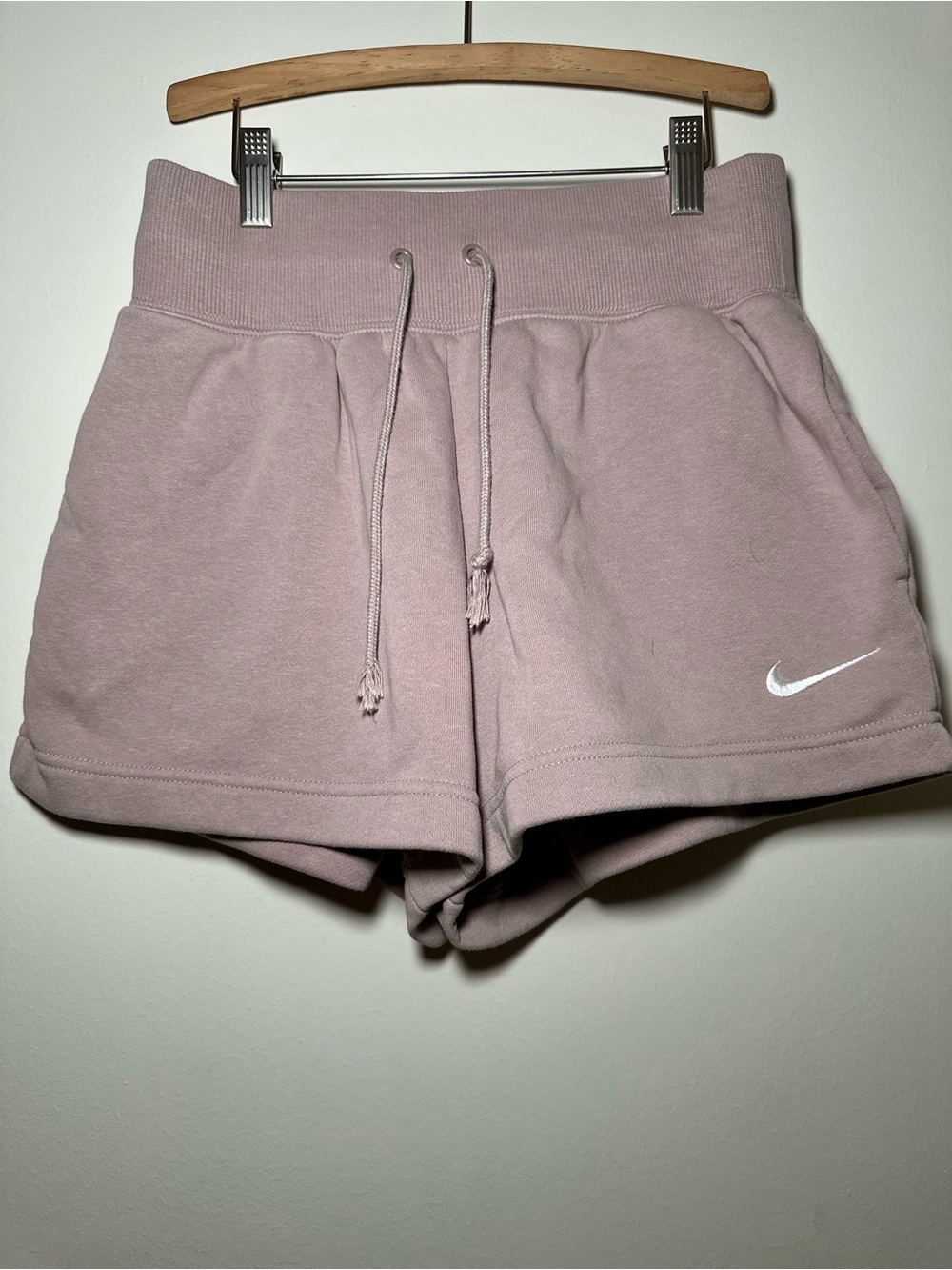 Nike Women's Dusty Mauve Drawstring Fleece Athletic Shorts